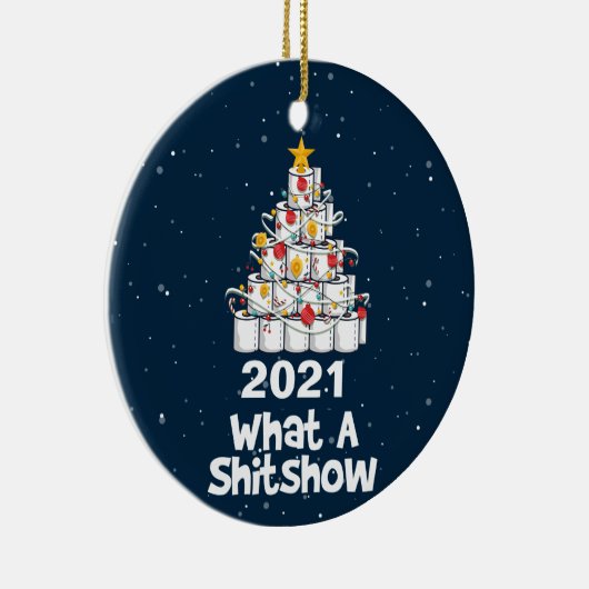 2021 Wat een Shitshow, een wc-papierboom Keramisch Ornament (Rechts)