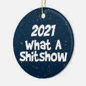 2021 Wat een Shitshow, een wc-papierboom Keramisch Ornament (Links)