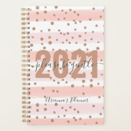 2021 Wees vriendelijk Nieuwjaar Roos Gold Glitter Planner