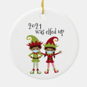 2021 werd opgefokt met een kovid gezichtsmasker et keramisch ornament (Achterkant)