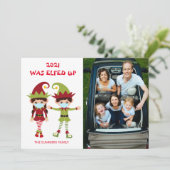 2021 werd opgefokt met kerstcadeautje feestdagenkaart (Staand voorkant)