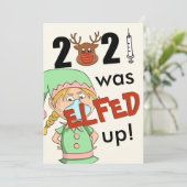 2021 werd opgevoed met grappige kerstkaarten feestdagenkaart (Staand voorkant)