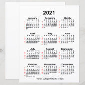 2021 White 52 Week Agenda by Janz 8,5x11 Paper (Voorkant / Achterkant)