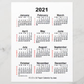 2021 White 52 Week Agenda by Janz 8,5x11 Paper (Voorkant)