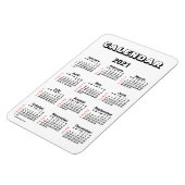 2021 White 52 Weeks Agenda van Janz 4x6 Magnet Magneet (Linkerzijde)