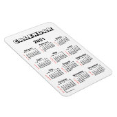 2021 White 52 Weeks Agenda van Janz 4x6 Magnet Magneet (Rechterzijde)