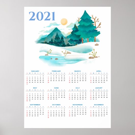 2021 Winterlandschapkalender Poster (Voorkant)