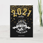 2021 WISSEN | Laten we samen de wereld reizen Feestdagen Kaart (Voorkant)