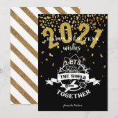 2021 WISSEN | Laten we samen de wereld reizen Feestdagenkaart (Voorkant / Achterkant)