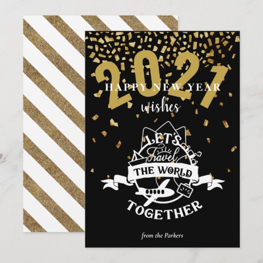 2021 WISSEN | Laten we samen de wereld reizen Feestdagenkaart (Voorkant / Achterkant)