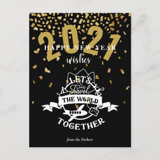 2021 WISSEN | Laten we samen de wereld reizen Feestdagenkaart (Voorkant)