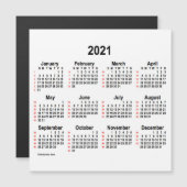 2021 Witte 52 Weken Kalender door Janz 5x5 Magneet (Voorkant / Achterkant)