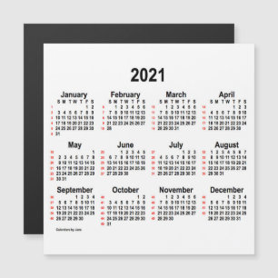 2021 Witte agenda van 52 weken van Janz 5x5 Magnet
