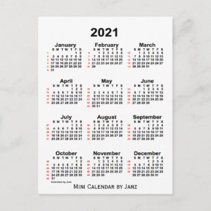 2021 Witte agenda van 52 weken, van Janz Briefkaart