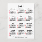 2021 Witte agenda van 52 weken, van Janz Briefkaart (Voorkant)