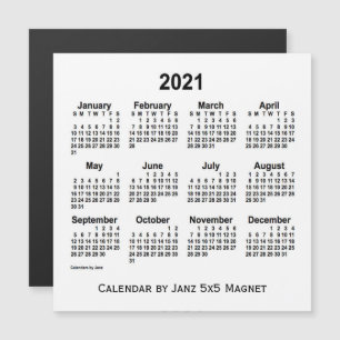2021 Witte Agenda van Janz 5x5 Magnet