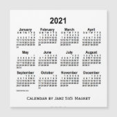 2021 Witte Agenda van Janz 5x5 Magnet (Voorkant)