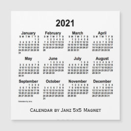 2021 Witte Agenda van Janz 5x5 Magnet
