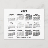 2021 Witte Minikalender van Janz Briefkaart (Voorkant)