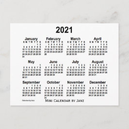 2021 Witte Minikalender van Janz Briefkaart