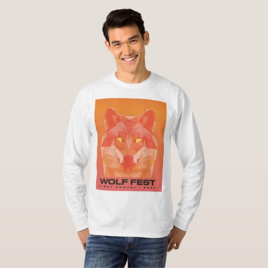 2021 Wolf Fest Long T-Shirt - logo op voorzijde (Voorkant volledig)