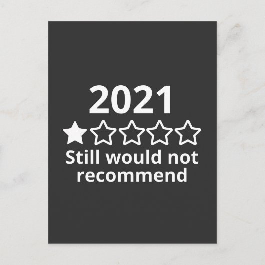 2021, would not recommend, 2021 very bad, briefkaart (Voorkant)