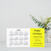 2021 Yellow Business Calendar van Janz Happy Feestdagenkaart (Staand voorkant)