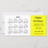 2021 Yellow Business Calendar van Janz Happy Feestdagenkaart (Voorkant)