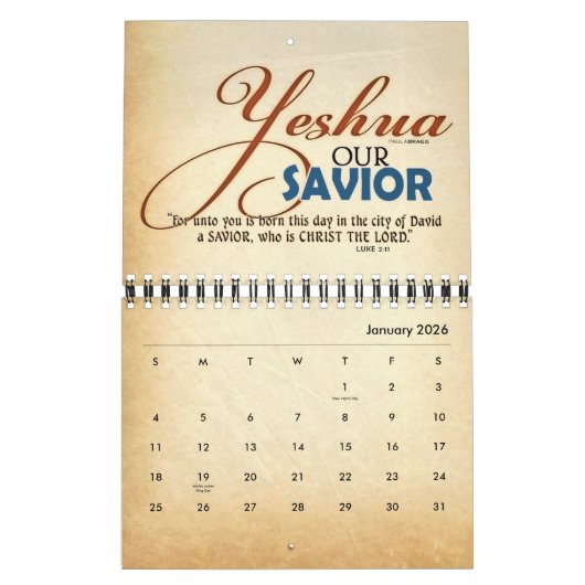 2021 YESHUA Jesus Jewish Name Christelijk Messiah Kalender (Jan 2026)