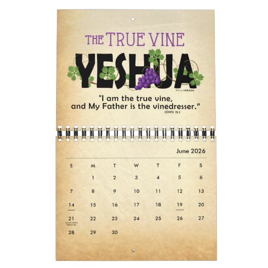 2021 YESHUA Jesus Jewish Name Christelijk Messiah Kalender (Jun 2026)