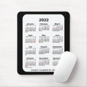 2022 2022 2010 20Tone Black Calendar van Janz Muismat (Met muis)