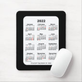 2022 2022 2010 20Tone Black Calendar van Janz Muismat (Met muis)