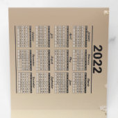 2022-2023 Agenda Business Greeting Tri-Fold Hol Drieluik Kaart (Binnenzijde eerst)