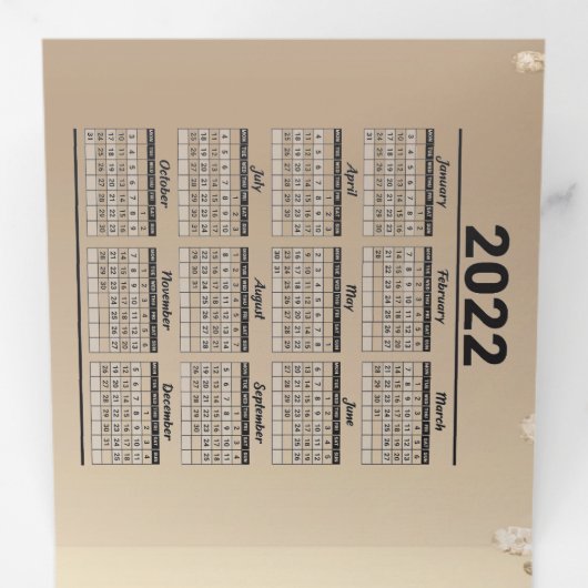 2022-2023 Agenda Business Greeting Tri-Fold Hol Drieluik Kaart (Binnenzijde eerst)