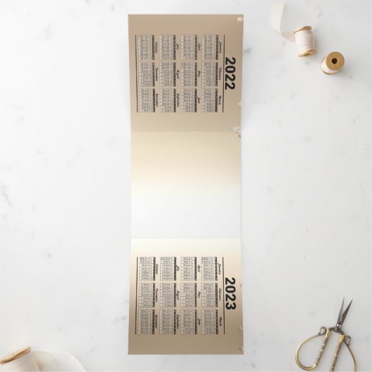 2022-2023 Agenda Business Greeting Tri-Fold Hol Drieluik Kaart (Binnen)