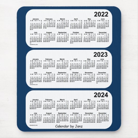 2022-2024 Politiedoos Blauw 3 jaar Agenda van Janz Muismat (Voorkant)