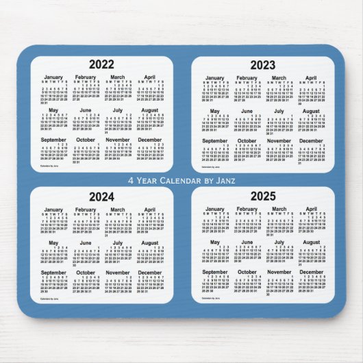 2022-2025 Steel Blue 4 Year Agenda van Janz Muismat (Voorkant)