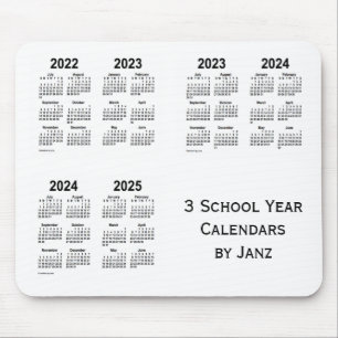 2022-2025 White 3 School Year Calendars van Janz Muismat