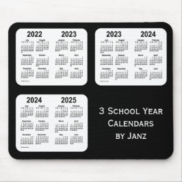 2022-2025 Zwarte Neon Schoolkalenders van Janz Muismat