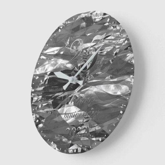 2022 25th Silver Wedding Jubileum Elegant Grote Klok (Hoek)