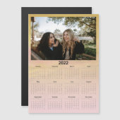 2022 Aangepast roze gele foto Magnetisch Agenda (Voorkant / Achterkant)