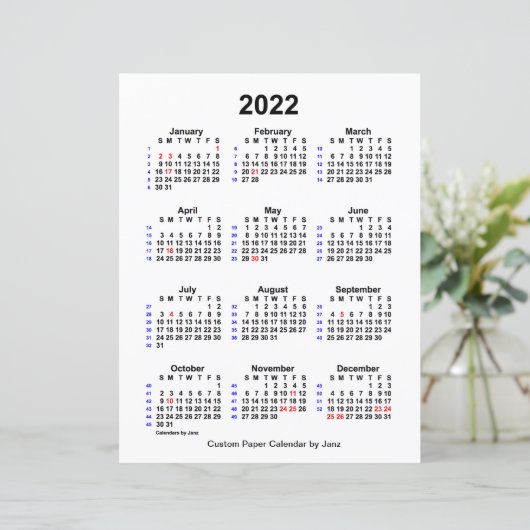 2022 Aangepaste feestdag 52 weken agenda van Janz (Staand voorkant)