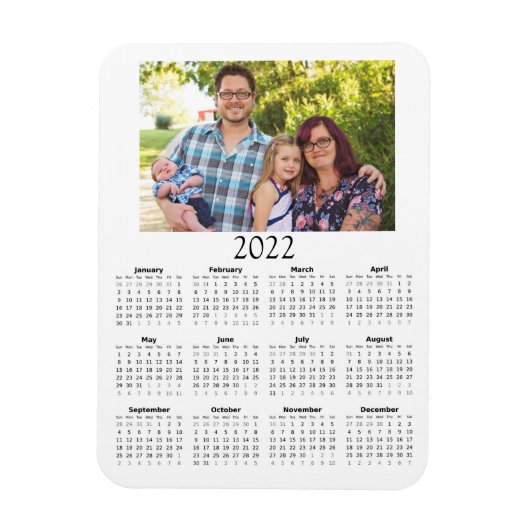 2022 Aangepaste fotokalender Mini Magneet (Verticaal)