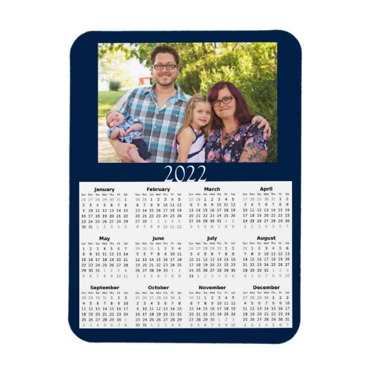 2022 Aangepaste fotokalender Mini-magneet Magneet (Verticaal)