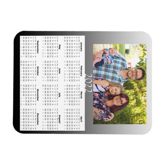 2022 Aangepaste fotokalender Mini-magneet Magneet (Horizontaal)