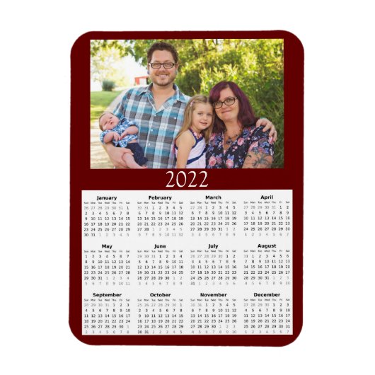 2022 Aangepaste fotokalender Mini-magneet Magneet (Verticaal)