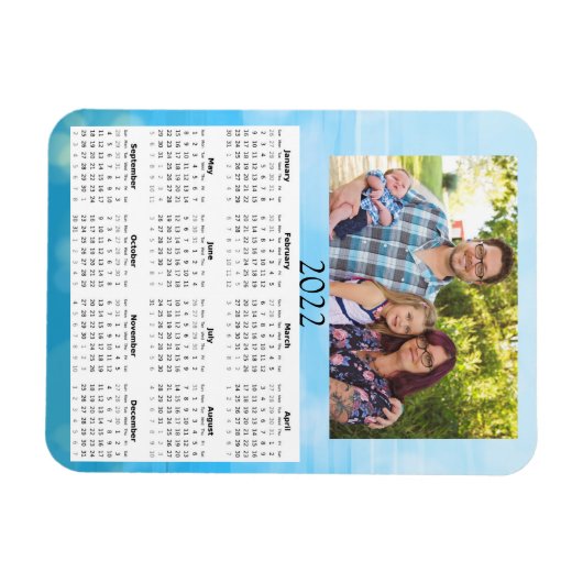 2022 Aangepaste fotokalender Mini-magneet Magneet (Horizontaal)