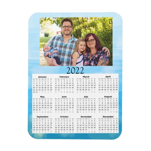 2022 Aangepaste fotokalender Mini-magneet Magneet (Verticaal)