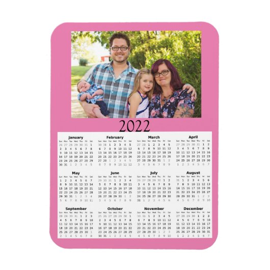 2022 Aangepaste fotokalender Mini-magneet Magneet (Verticaal)