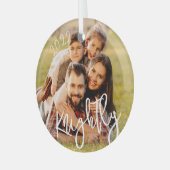 2022 Aangepaste moderne Manuscript - Fotonaam Glas Ornament (Voorkant links)